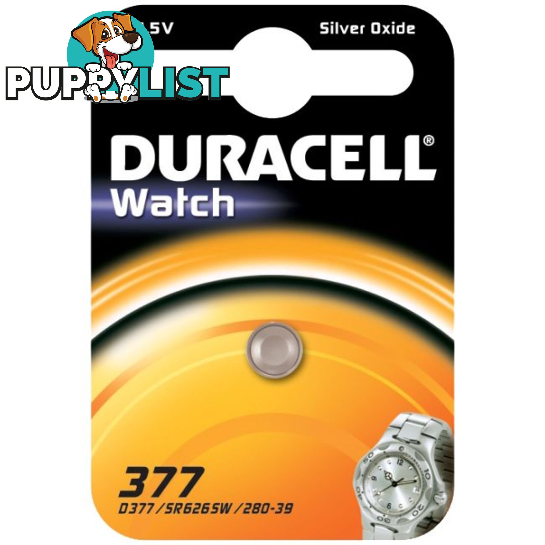 D377 377/SR626 SILVER OXIDE BATTERY DURACELL