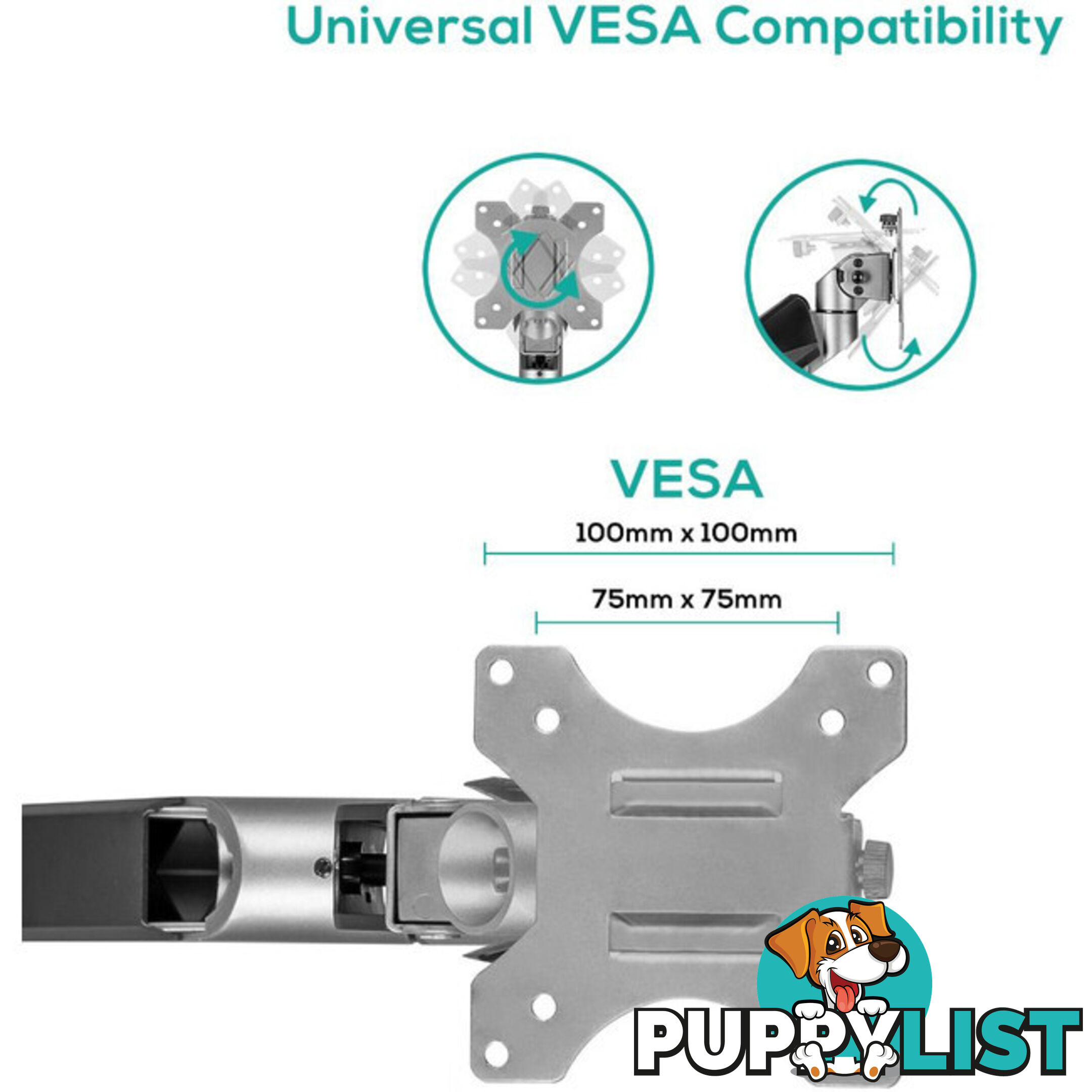 SGS01Y HEAVY-DUTY GAS SPRING SINGLE MONITOR ARM ACTIVIVA