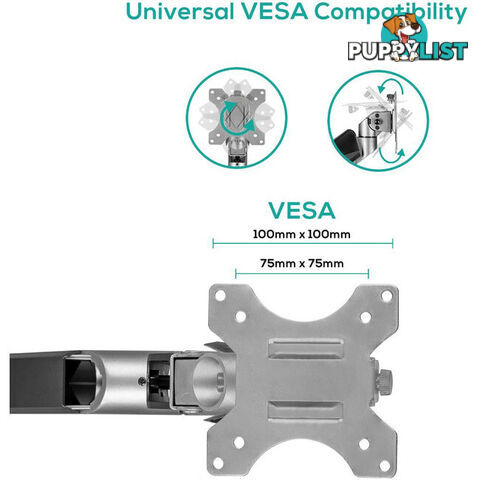 SGS01Y HEAVY-DUTY GAS SPRING SINGLE MONITOR ARM ACTIVIVA