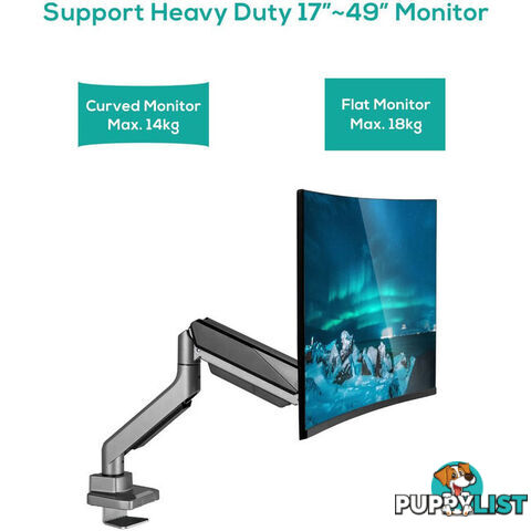 SGS01Y HEAVY-DUTY GAS SPRING SINGLE MONITOR ARM ACTIVIVA