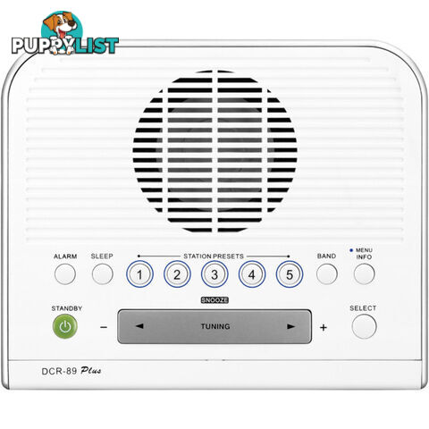 DCR89+ BASIC DAB+/ FM BEDSIDE CLOCK RADIO, WHITE - SANGEAN