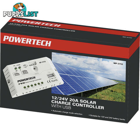 MP3752 12V 24V 20A SOLAR CONTROLLER USB PWM