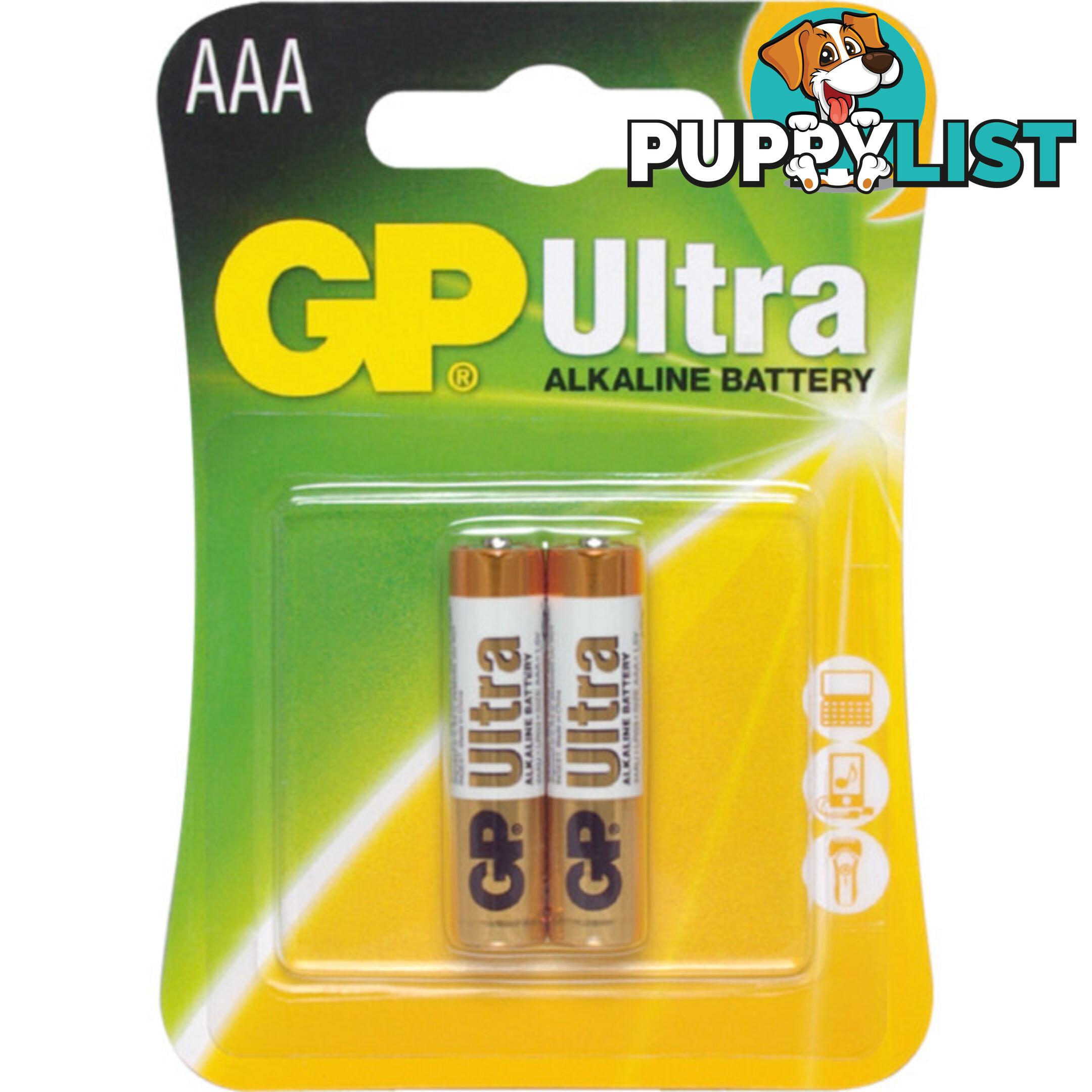 GP24AUC2 GP 1.5V ULTRA ALKALINE AAA BATTERY CARD OF 2