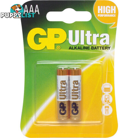 GP24AUC2 GP 1.5V ULTRA ALKALINE AAA BATTERY CARD OF 2