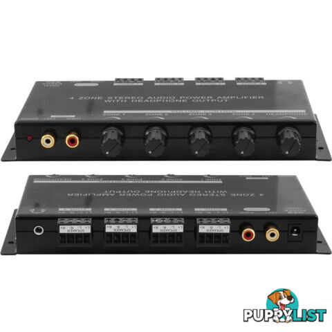 PRO1300 4 ZONE STEREO POWER AMPLIFIER AUDIO WITH HEADPHONE OUT