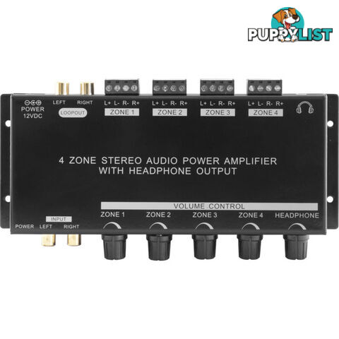 PRO1300 4 ZONE STEREO POWER AMPLIFIER AUDIO WITH HEADPHONE OUT