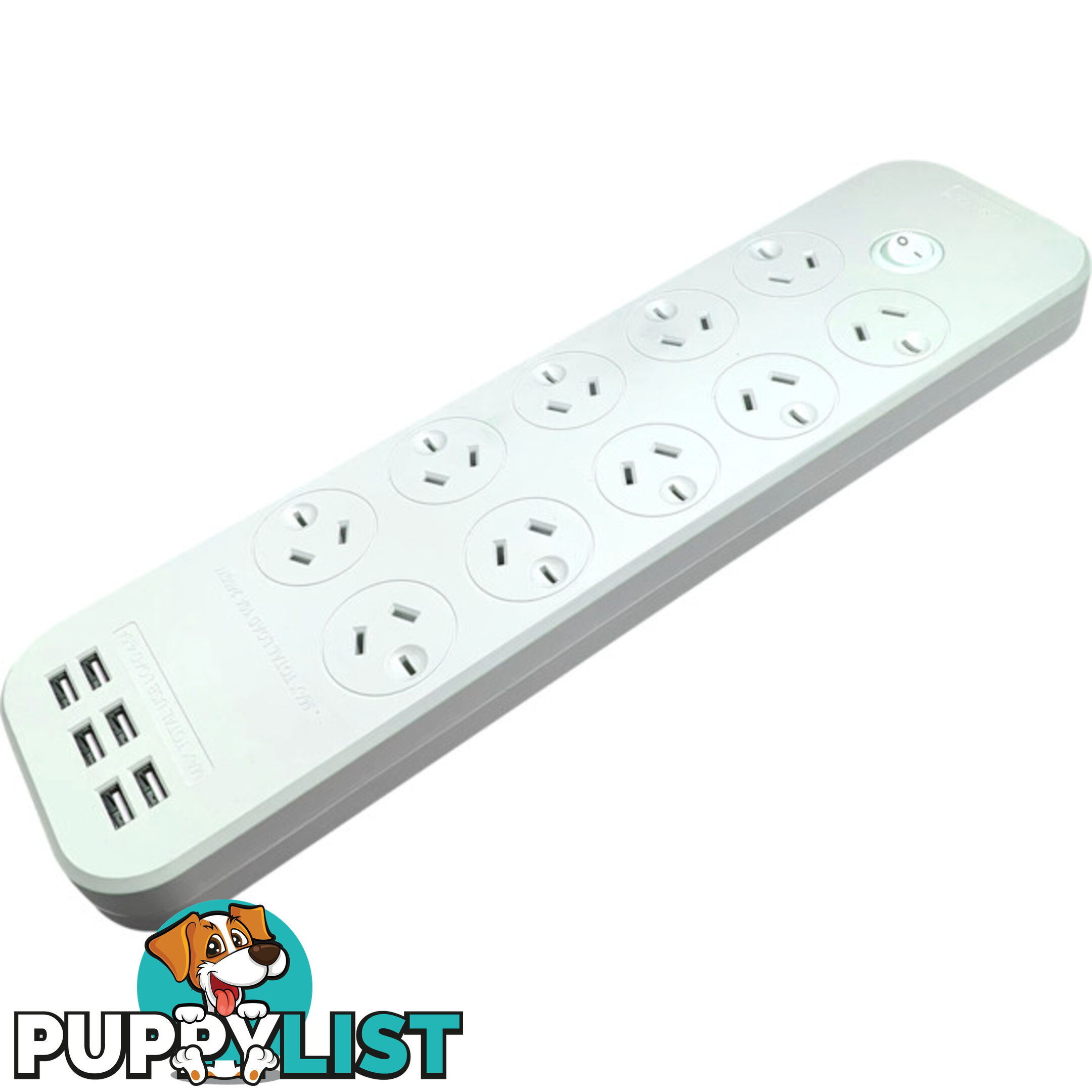 PT1055 10 OUTLET SWITCHED POWERBOARD WITH USB CHARGING