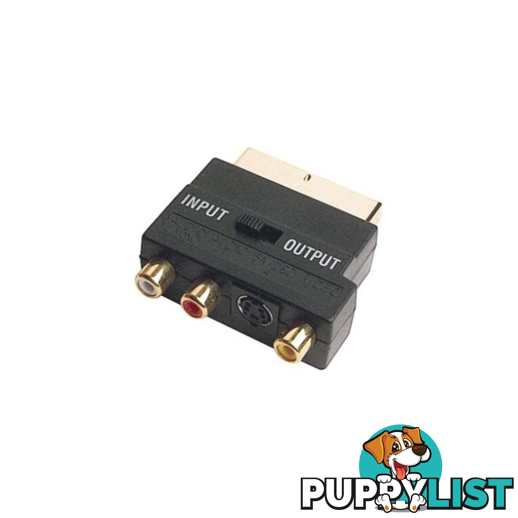 PA4220 SCART PLUG TO RCA & S-VIDEO SOCKETS - SCART VIDEO ADAPTOR