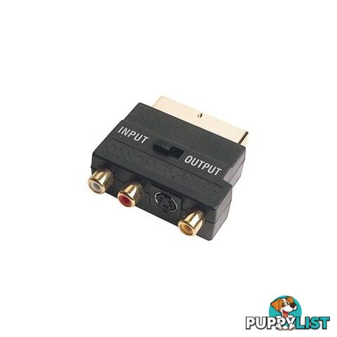 PA4220 SCART PLUG TO RCA & S-VIDEO SOCKETS - SCART VIDEO ADAPTOR