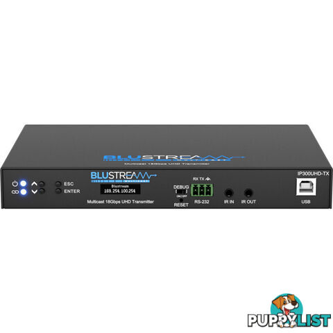 IP300UHDTX IP MULTICAST UHD 18GBPS VIDEO TRANSMITTER OVER 1GB IR, RS-232 & USB / KVM, POE- HDCP2.2