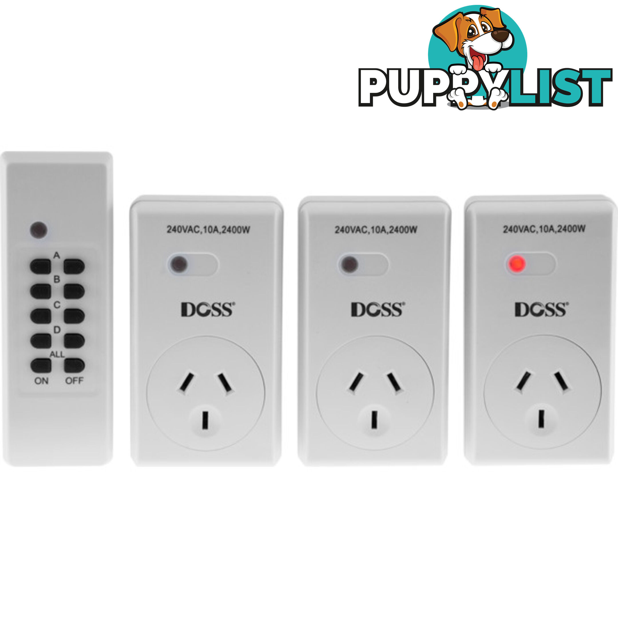 MRC03V2 MAINS OUTLET REMOTE CONTROLLER 1 REMOTE 3 MAINS DOSS SWITCH