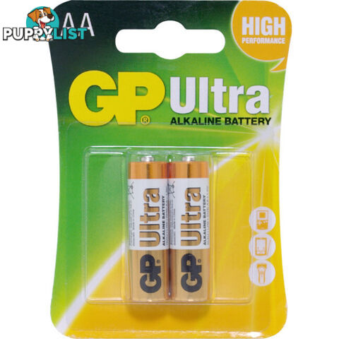 GP15AUC2 GP 1.5V ULTRA ALKALINE AA BATTERY CARD OF 2