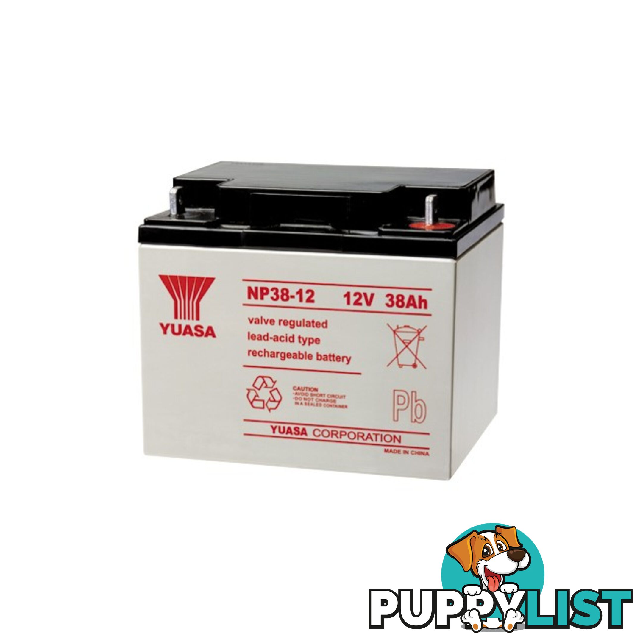 NP38-12 12V 38AMP YUASA SLA BATTERY SEALED LEAD ACID - NP SERIES