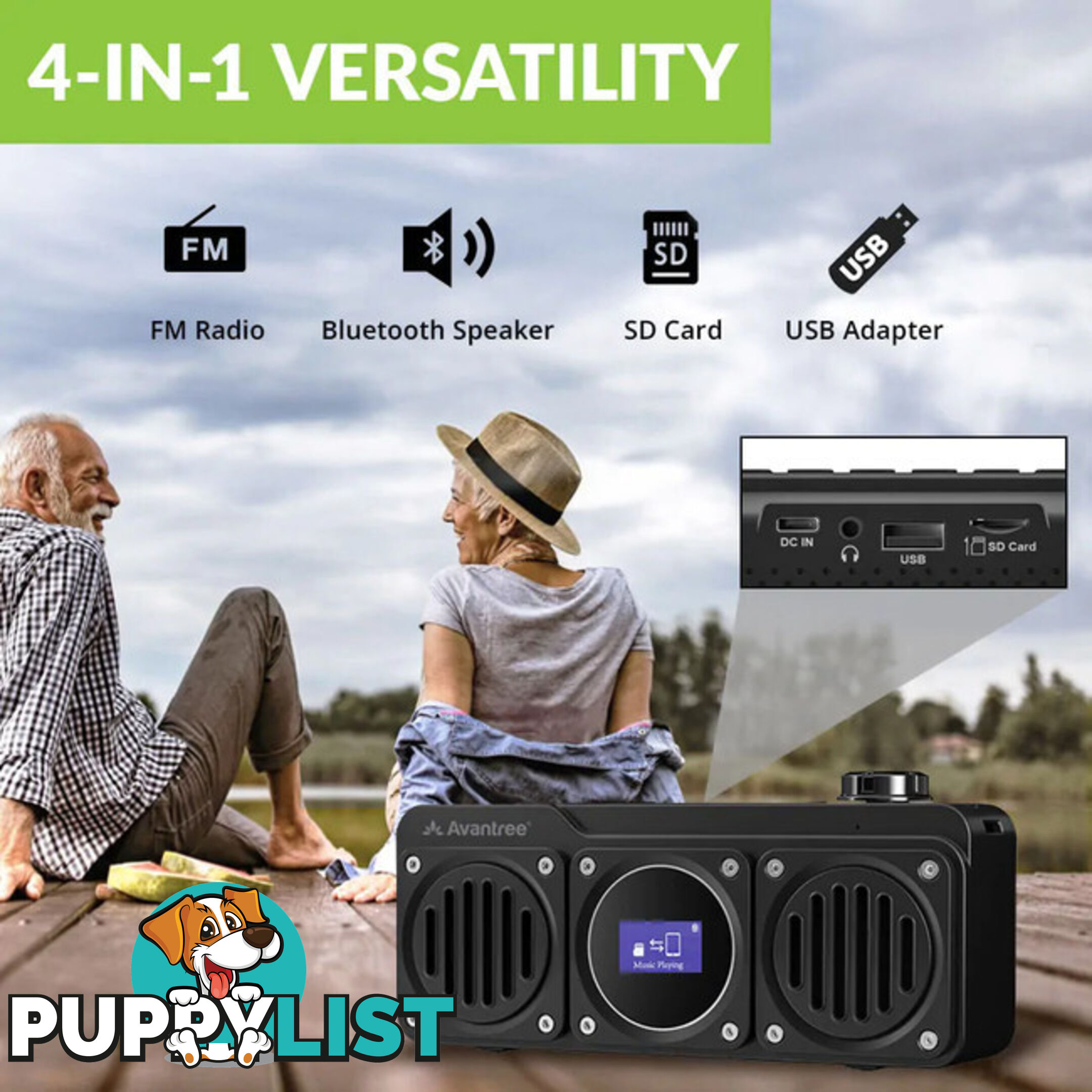 BOOMBYTE PORTABLE FM RADIO BT SPEAKER DUAL DRIVER 14W MICRO SD