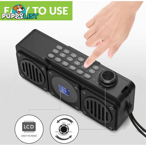 BOOMBYTE PORTABLE FM RADIO BT SPEAKER DUAL DRIVER 14W MICRO SD