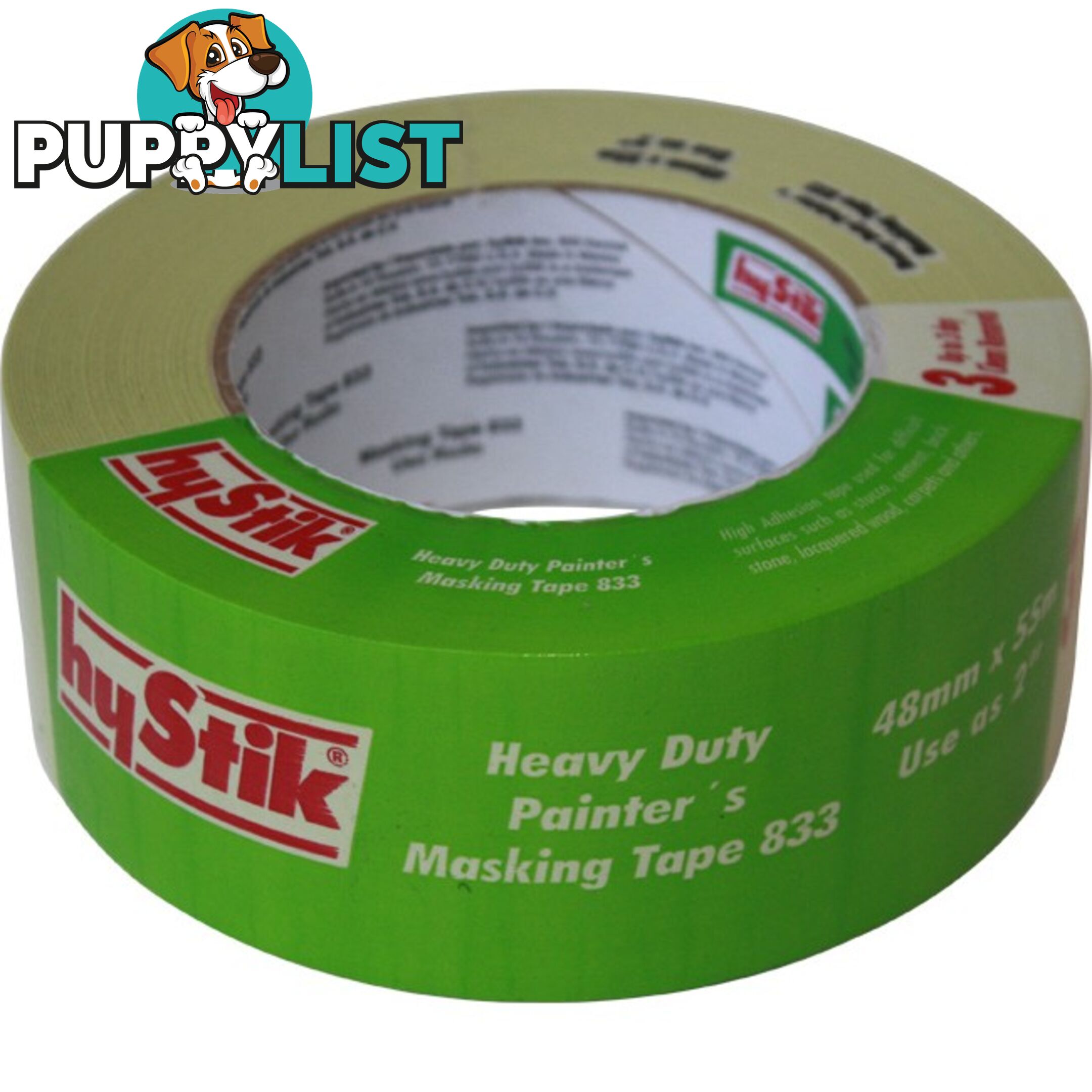 833MT48 3 DAY HEAVY DUTY MASKING TAPE 48MM X 55MT ROLL PAINTERS TAPE