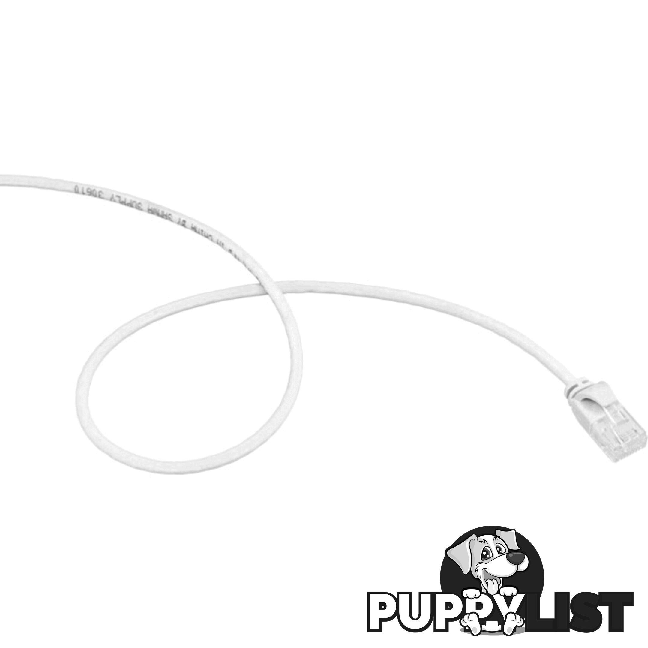 LC6SL0100WH 1M SLIM CAT6 PATCH LEAD WHITE ULTRA THIN