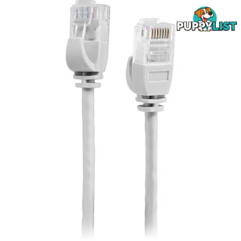 LC6SL0100WH 1M SLIM CAT6 PATCH LEAD WHITE ULTRA THIN