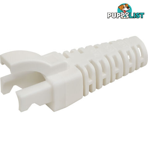 PK4095 7.5MM WHITE RJ45 RUBBER BOOT TRIMMABLE 5.5-7.0MM SNAP PK100