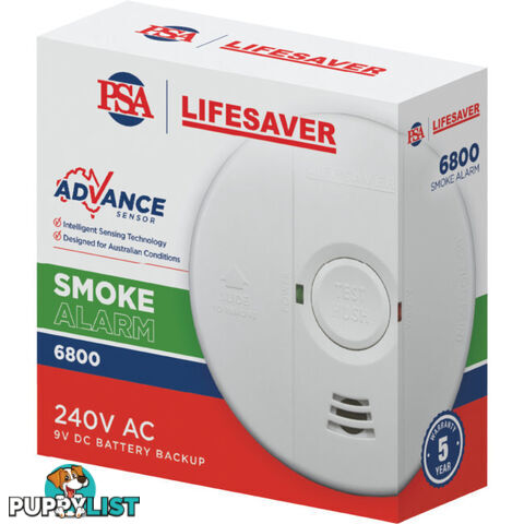 LIF6800 240V SMOKE ALARM WITH 9V BACKUP ADVANCED SENSOR PHOTOELECTRIC