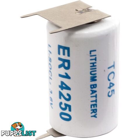 ER14250PCB 3.6V LITHIUM BATTERY WITH TAGS 3 PIN PCB TC45, 1/2 AA, 1/2AA