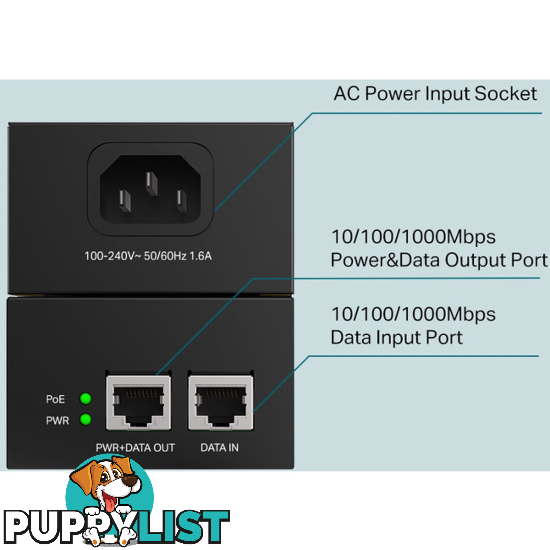 TLPOE170S POE++ LINE INJECTOR