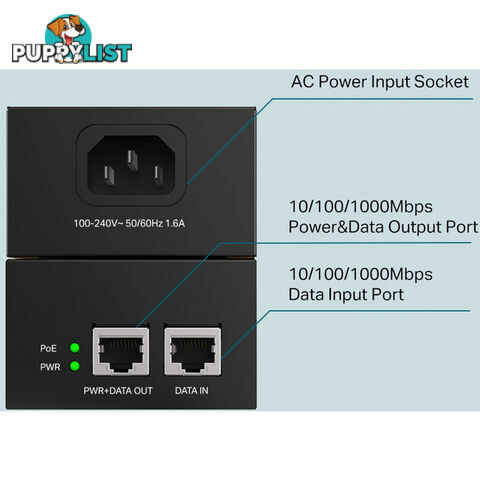 TLPOE170S POE++ LINE INJECTOR