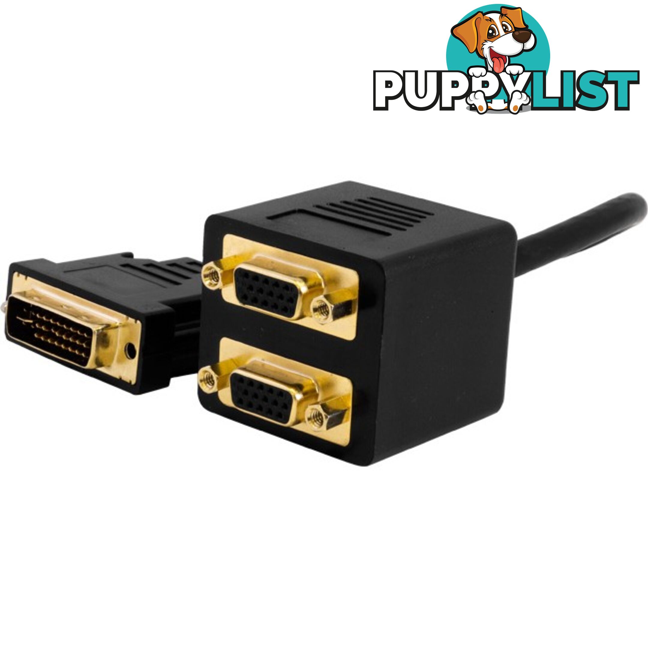 LC6096 DVI-I PLUG TO 2X VGA - 30CM SOCKET LEAD