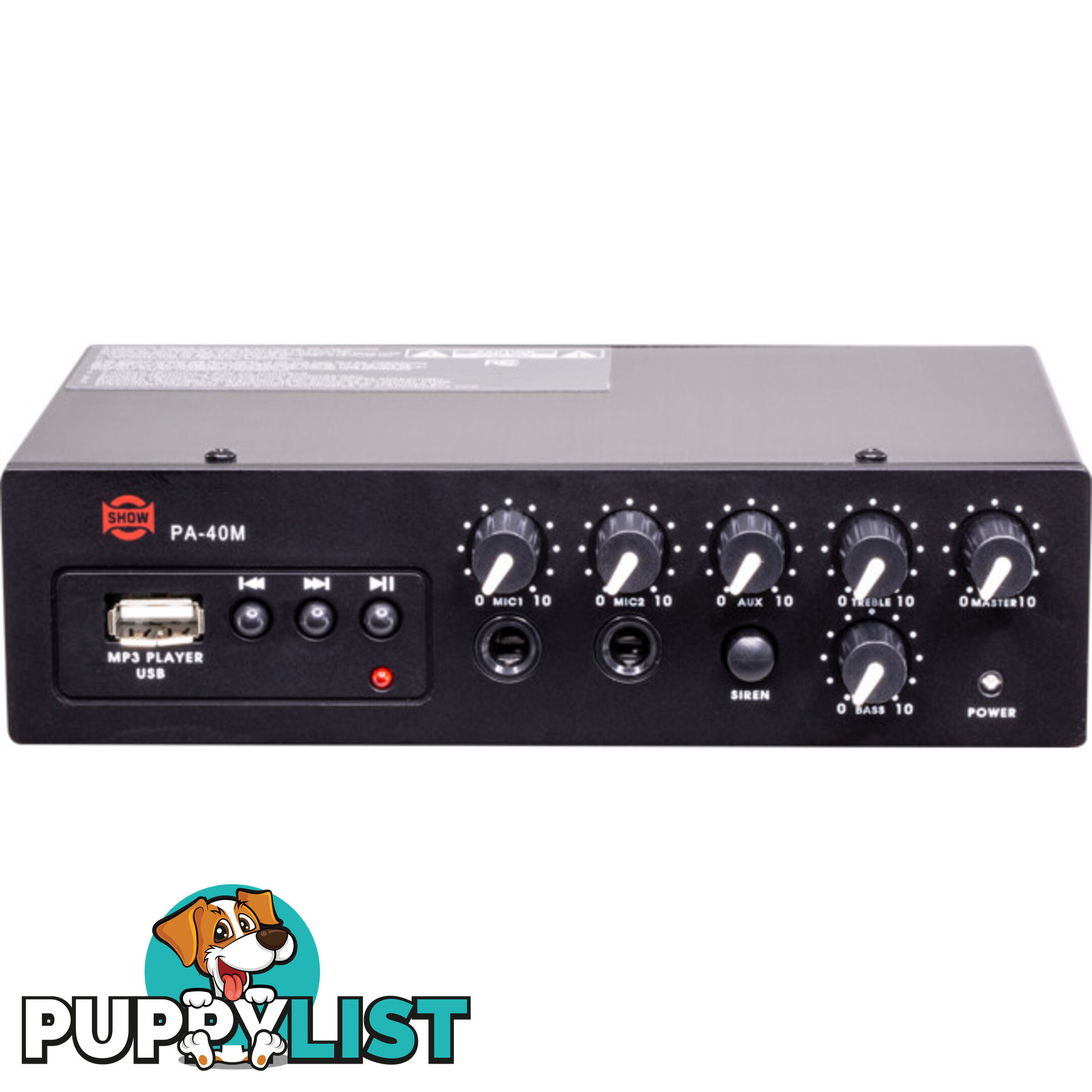 PA40M 40W DC12V CLASS D AMPLIFIER MP3 SIREN 2XMIC AUX IN SHOW