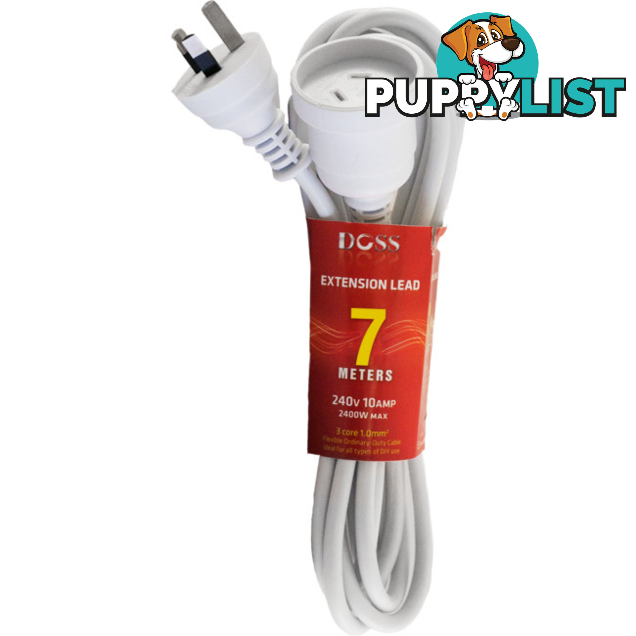 EXL7M 7M POWER EXTENSION LEAD WHITE DOSS