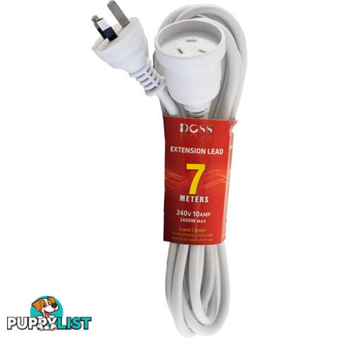 EXL7M 7M POWER EXTENSION LEAD WHITE DOSS