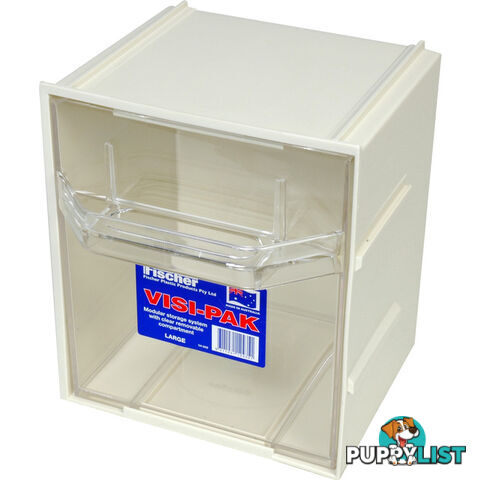 1H042 LARGE VISI PAK STORAGE DRAWER WITH CLIPS - FISCHER PLASTIC