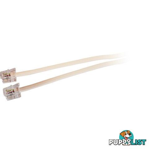 LC0092/IVY 5M MODULAR PLUG LEAD - IVORY RJ14 (RJ12) 6P4C TEL5053