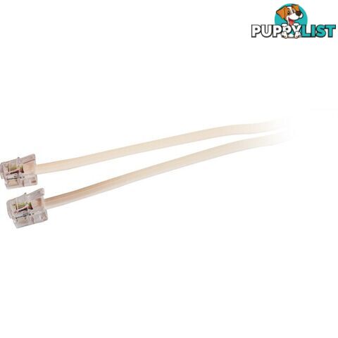 LC0092/IVY 5M MODULAR PLUG LEAD - IVORY RJ14 (RJ12) 6P4C TEL5053