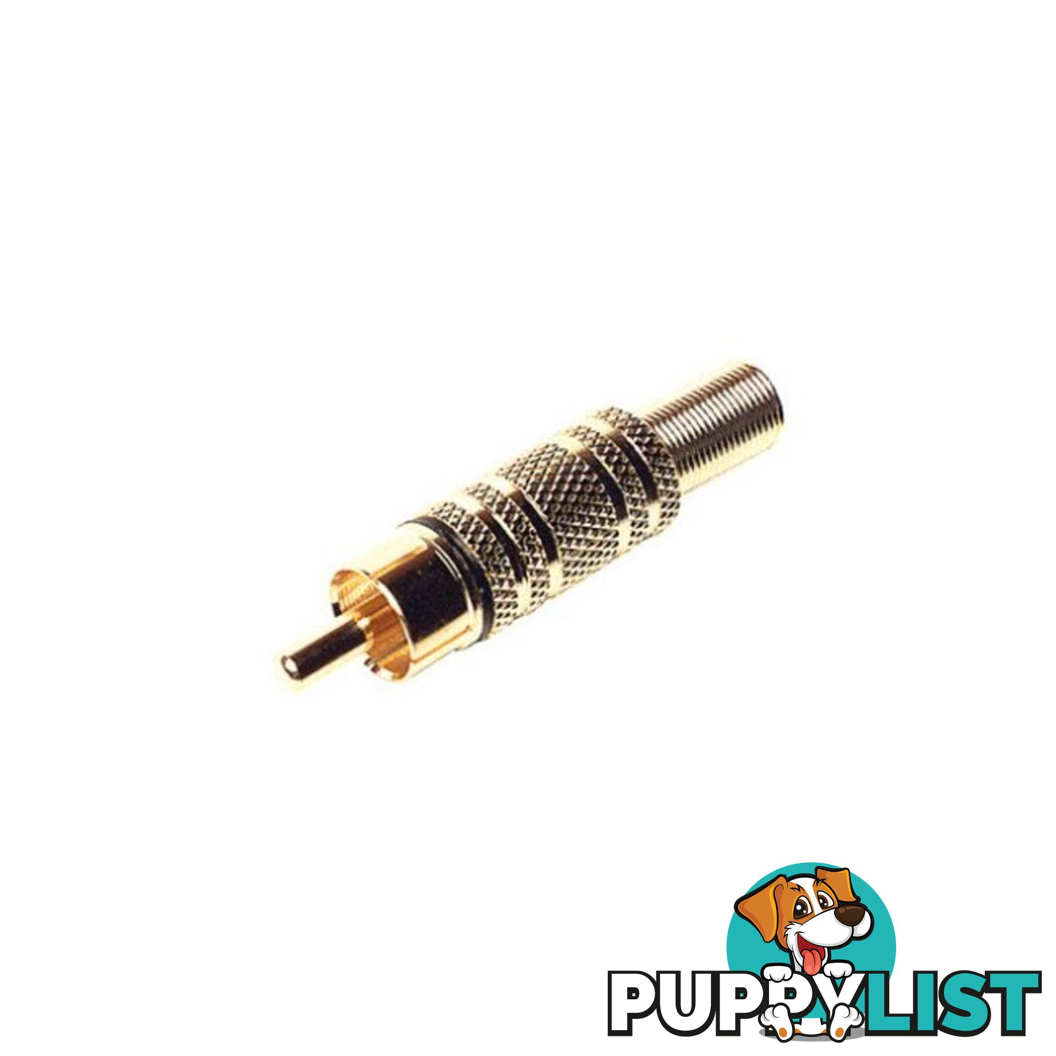 PD2957 RCA PLUG GOLD BLACK SPRING PROTECTION