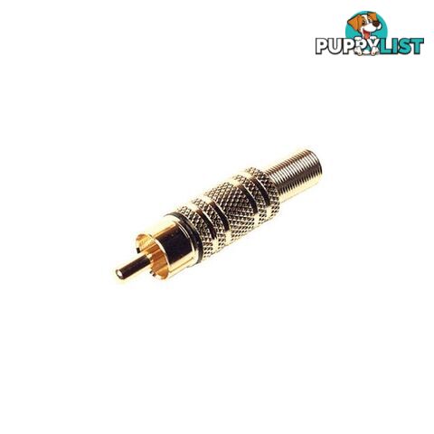 PD2957 RCA PLUG GOLD BLACK SPRING PROTECTION