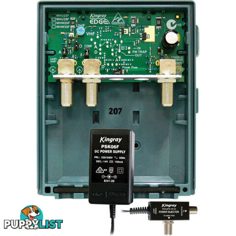 MHU25FP 25DB UHF MASTHEAD 'F' TYPE WITH LTE/4G FILTERING KINGRAY