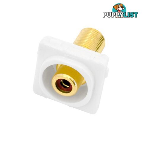 PK4650 RED RCA SOCKET TO 'F' SOCKET INSERT TO SUIT CLIPSAL GOLD