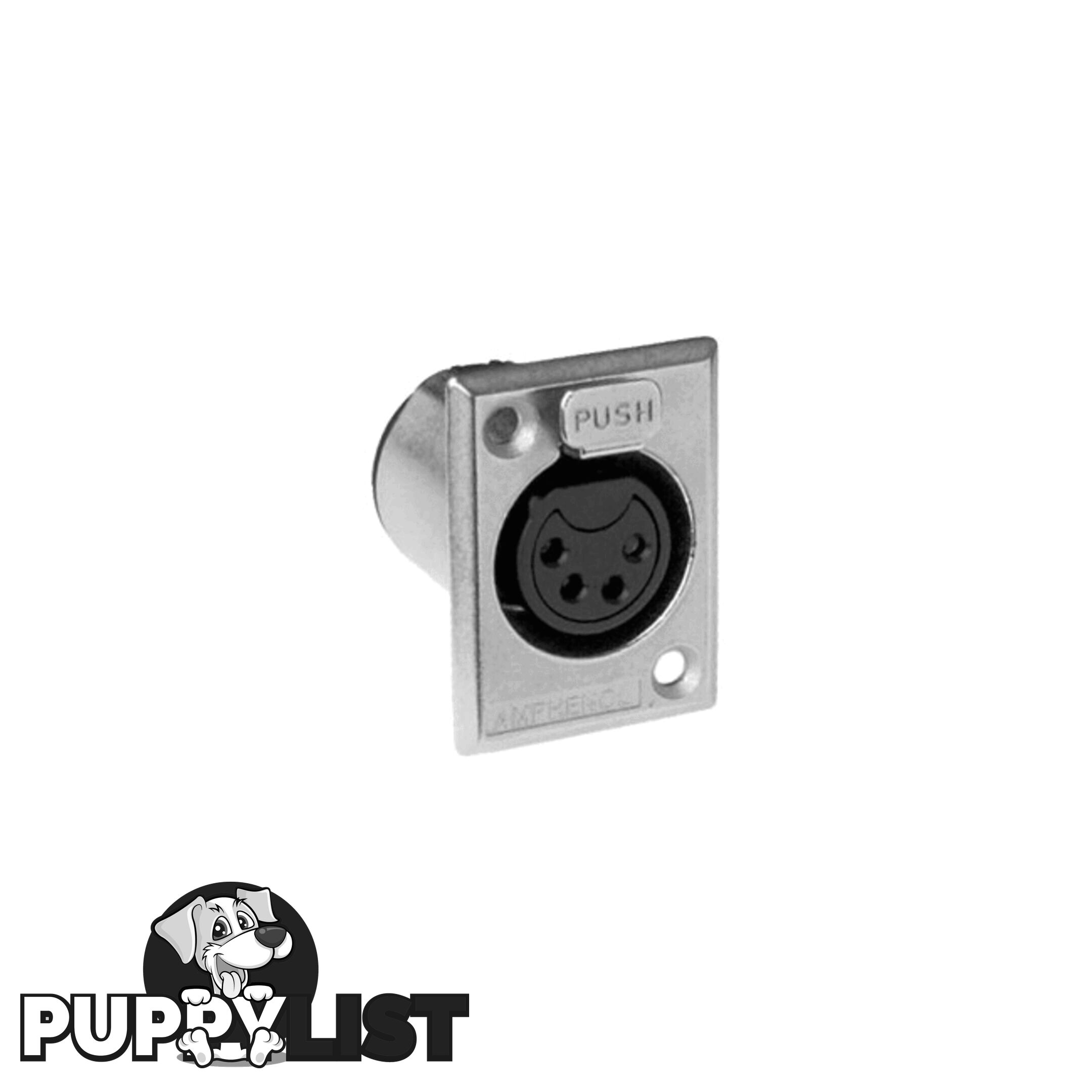 PD5381 4 PIN PANEL XLR SOCKET METAL RECTANGULAR