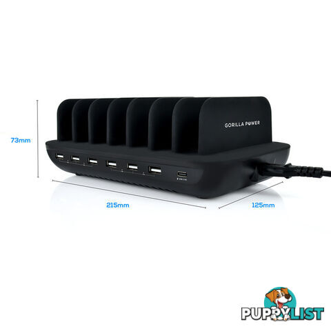 MBCHGR7U 7 PORT USB CHARGER AND HOLDER 60W USB-C GORILLA