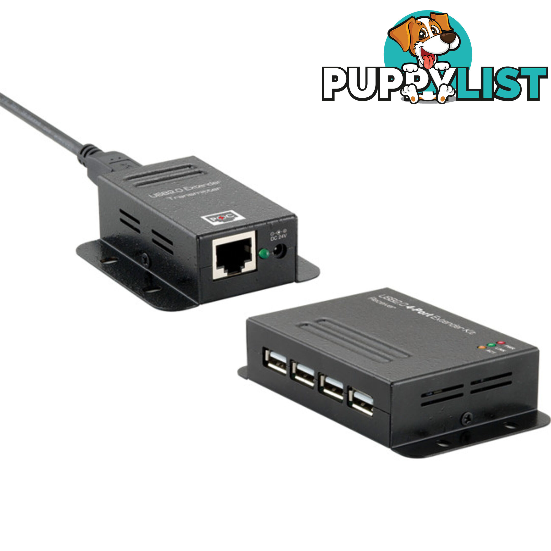 UE4P 4 PORT USB 2.0 CAT5 EXTENDER 50M INDUSTRIAL