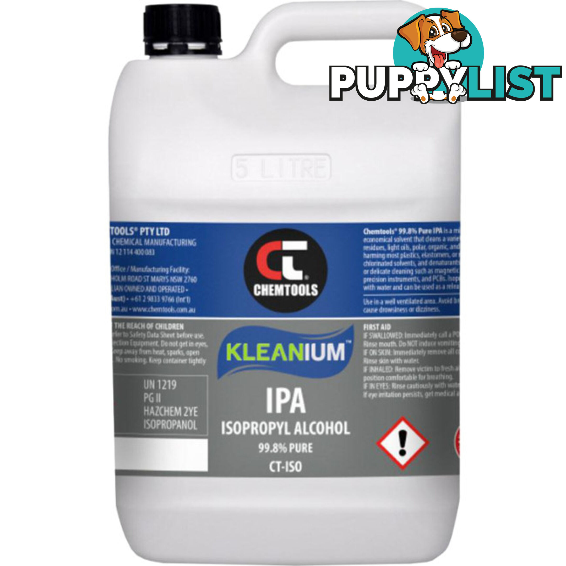 ISO5L 99.8% ISOPROPYL ALCOHOL 5LITRE ISOPROPANOL / ALCOHOL DRUM 5L