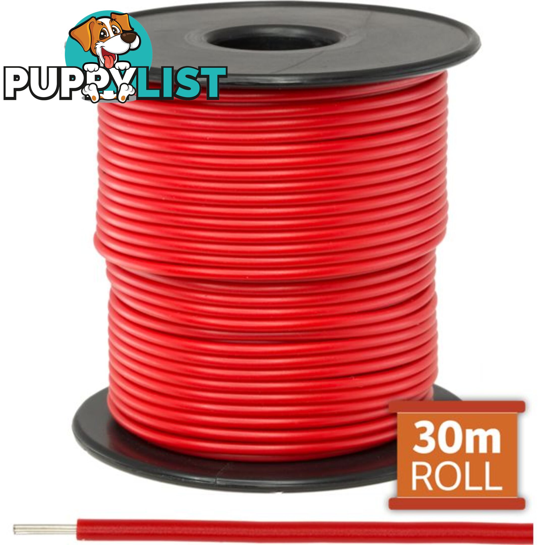 7-.25R-30M 30M RED HOOKUP WIRE/ CABLE SOLD AS A ROLL OF 30M