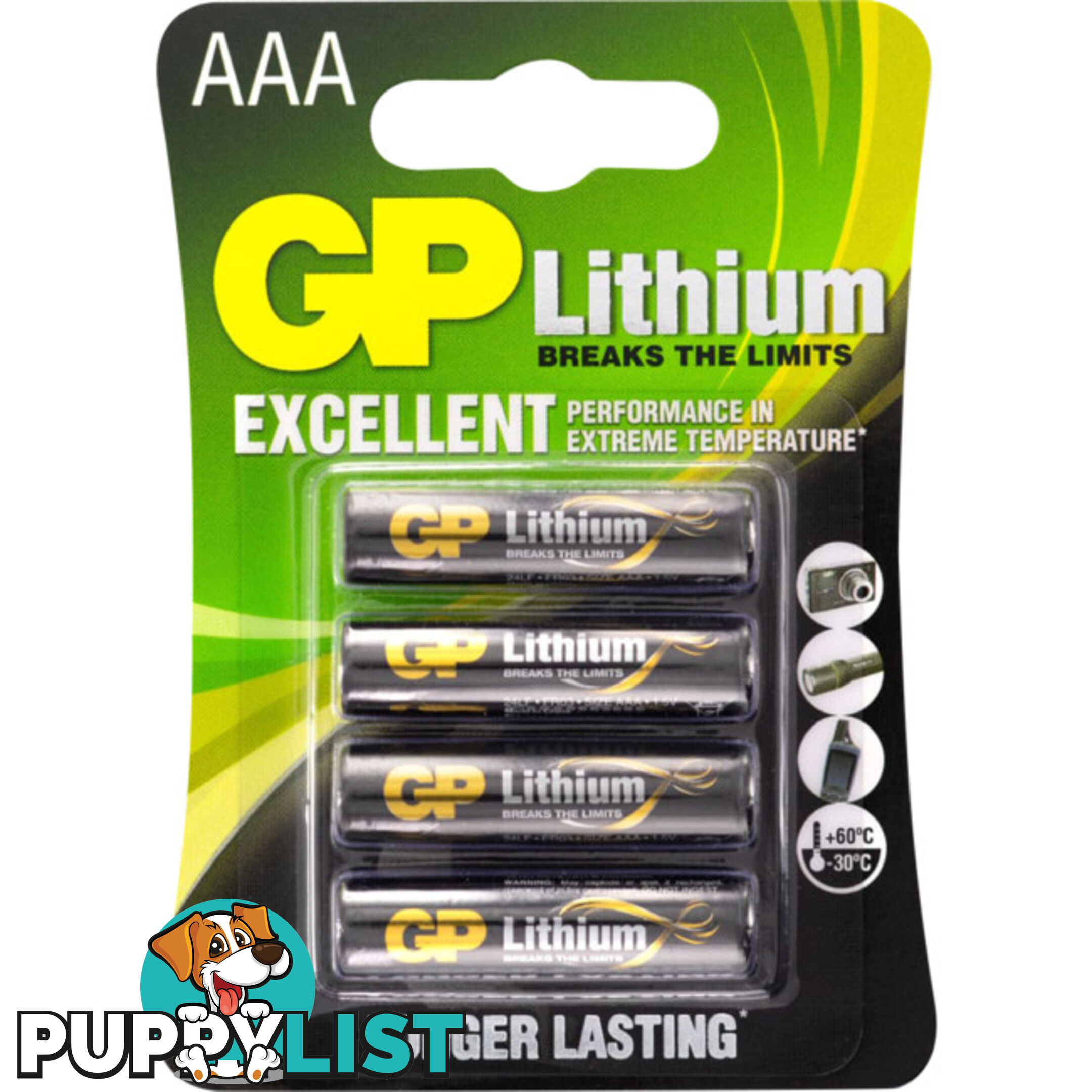 GP24LC4 1.5V AAA LITHIUM FRO3 PACK -4 GP