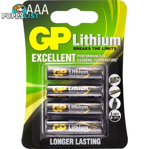 GP24LC4 1.5V AAA LITHIUM FRO3 PACK -4 GP