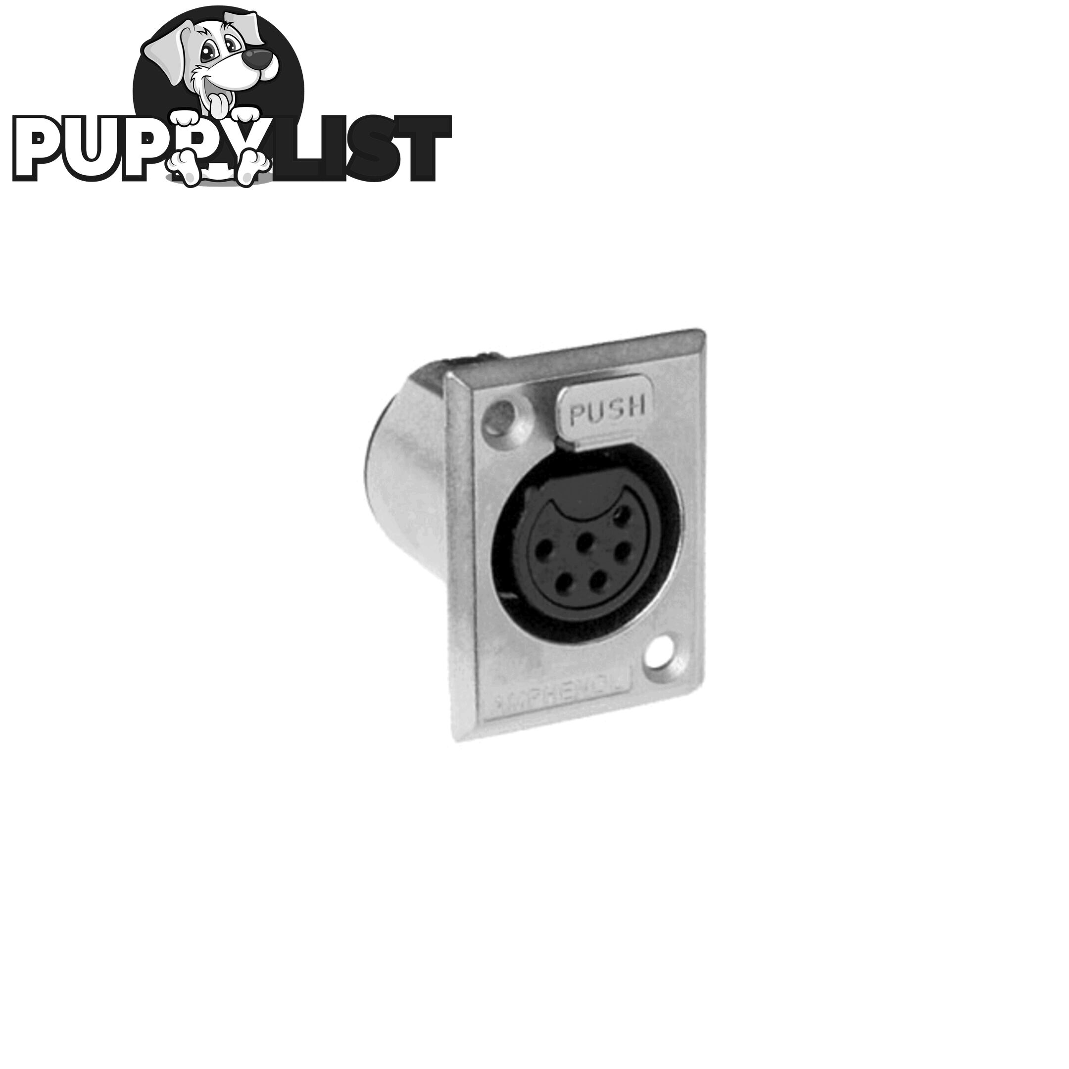 PD5385 6 PIN PANEL XLR SOCKET METAL RECTANGULAR