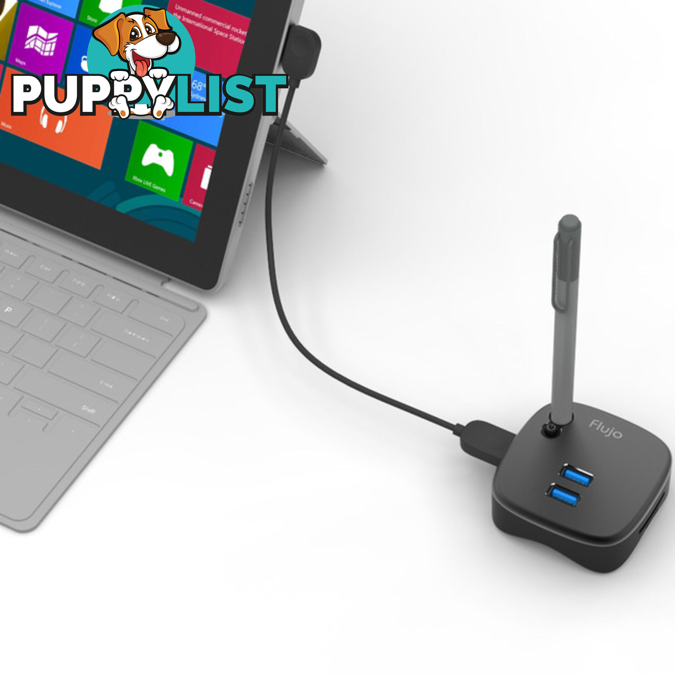 AH8BLK USB 3.0 HUB WITH CARD READER GIGA LAN BLACK SURFACE PRO