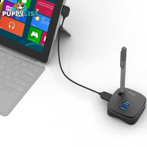 AH8BLK USB 3.0 HUB WITH CARD READER GIGA LAN BLACK SURFACE PRO