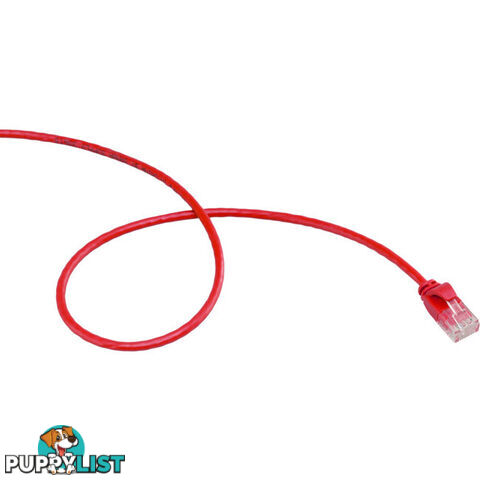 LC6SL0200RD 2M SLIM CAT6 PATCH LEAD RED ULTRA THIN