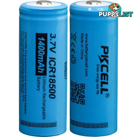 PK18500 3.7V 1400MAH 18500 LI-ION BATTERY 2PK RECHARGEABLE PKCELL 2PCS/SHRINK